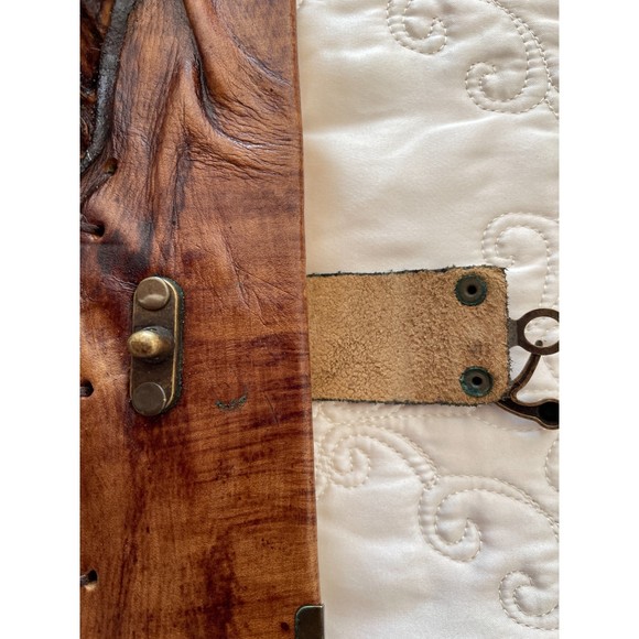 Rustic Leather Writing Journal NoteBook with Beaded Man's Face Engraved on Cover - Picture 3 of 9